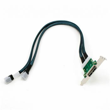 2×SFF-8087 -> 2×SFF-8088 (kabel 70+77cm+bracket k E26 backplane)