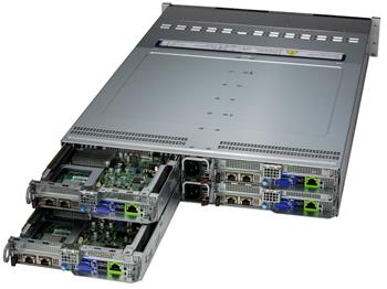 2U4N BigTwin 221BT-HN8CR 4×(2S-E(205W), noLAN, 6SFF SAS3,16DDR5,2PCI-E16g5LP, AIOM, 2M.2, IPMI, rPS (80+TIT) L9