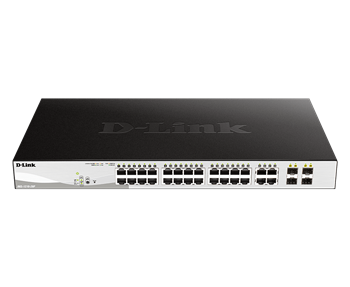 D-LINK DGS-1210-28P Řízený (smart) switch 24×1GbE-T PoE, 4×1GbE/SFP (combo), PoE 193W