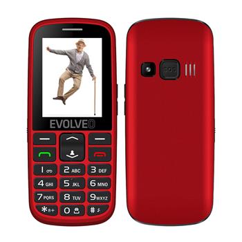 EVOLVEO EasyPhone EG, mobilní telefon pro seniory s nabíjecím stojánkem (červená barva)