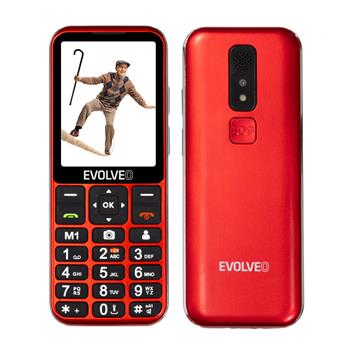 EVOLVEO EasyPhone LT, mobilní telefon pro seniory s nabíjecím stojánkem (červený)