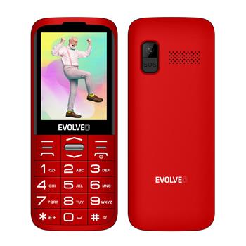 EVOLVEO EasyPhone XO, mobilní telefon pro seniory s nabíjecím stojánkem (červená barva)