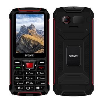 EVOLVEO StrongPhone W4, vodotěsný odolný Dual SIM telefon, černo-červená