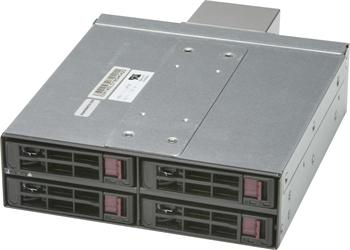 M14TQC 4×sATA/SAS3 SFF hotswap 2,5" pozice (4×sATA), černý, zabere 1×5,25"