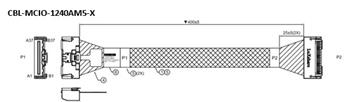 MCIO×8 rovný -> MCIO×8 rovný, 40cm, 85ohm kabel (NVMe5) (LNRV)