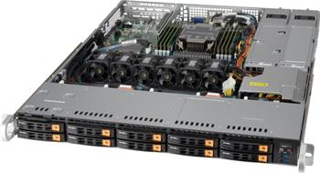 SC116AC10-R860CB-N10 1U ATX (2×140W) 10NVMe4/SFF, rPS 860W (80+PLAT), 4/6×20k fan, černé