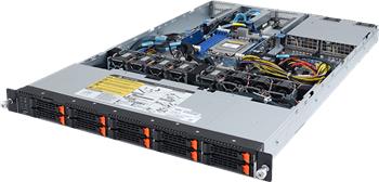 Server R162-Z10 1U S-SP3(240W), 2GbE, 10NVMe, 3M.2, IPMI, 8DDR4-3200, PCI-E16(g4). 2PCI-E16g3, OCP, rPS (80+PLAT)