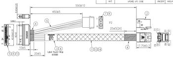 SFF-8643 --> PCI SFF-8639 U.2 - 55cm , vč.napájení 45cm (Molex konektor) - pro U.2 NVMe bez backplane