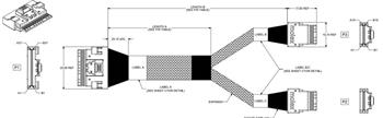 SFF-8654-8i (SlimSAS ×8) rovný -> 2×SFF-8654-4i (SlimSAS ×4) rovný, 50cm, 85ohm kabel (NVMe4)