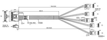 SFF-8654-8i (SlimSAS ×8) rovný -> 4×SATA - 75/75/90/90cm kabel + SGPIO (X13/H12/H13+SC815TQ/LA15/SC825)