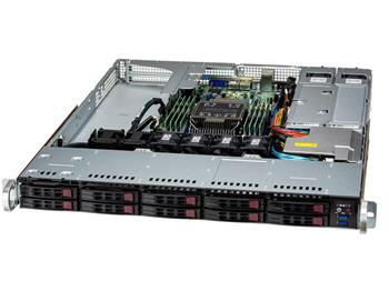 SuperServer 111E-WR 1U S-E(300W) 2GbE, 10SFF/NVMe5, 8DDR5, 3PCI-E16g5, M.2, IPMI, rPS (80+PLAT)