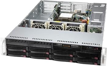 SuperServer 520P-WTR 2U S-P+(270W) 2×10GbE-T, 8LFF, 8DDR4, 2PCI-E16g4, 2-E8g4LP, M.2, IPMI, rPS (80+PLAT)