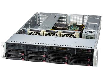 SuperServer 521E-WR 2U S-E(350W) 2GbE, 4sATA&4sATA/NVMe5, 8DDR5, AIOM, 4PCI-E8/16g5, M.2, IPMI, rPS (80+PLAT.)