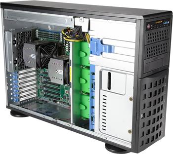 SuperWorkstation 740A-T 4U/tower 2S-P+(270W) 2GbE, 8LFF, 16DDR4, 5PCI-E16g4, 1-E8g4, 2M.2, IPMI, 1,2kW rPS (80+TIT)