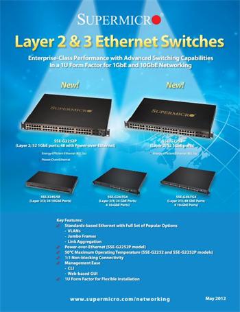 Tištěný katalog Supermicro - L2 a L3 Ethernet Switches, 4strany